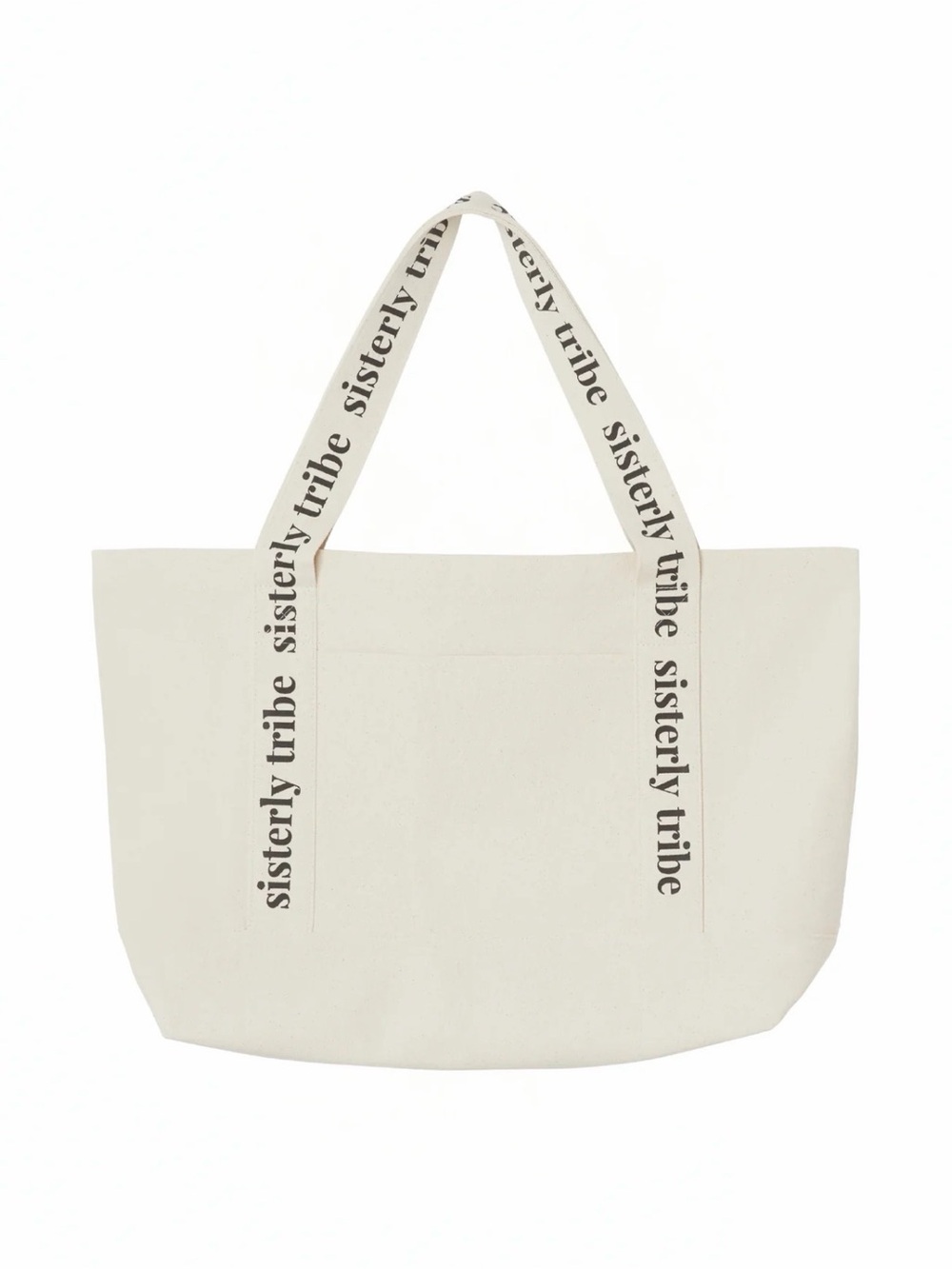 NWT Sisterly Tribe Cream Canvas Tote Bag
